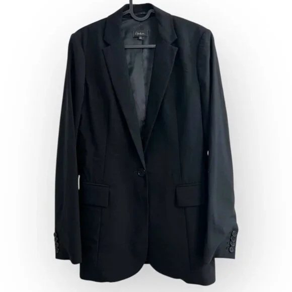 BABATON Aritzia Invest Wool long single breasted Blazer Jacket Tailored Black 4 - Picture 5 of 7